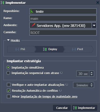 Configuração Deploy via Git/SVN