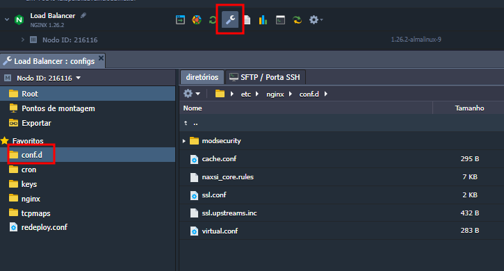 Acessando Diretório /etc/nginx/conf.d