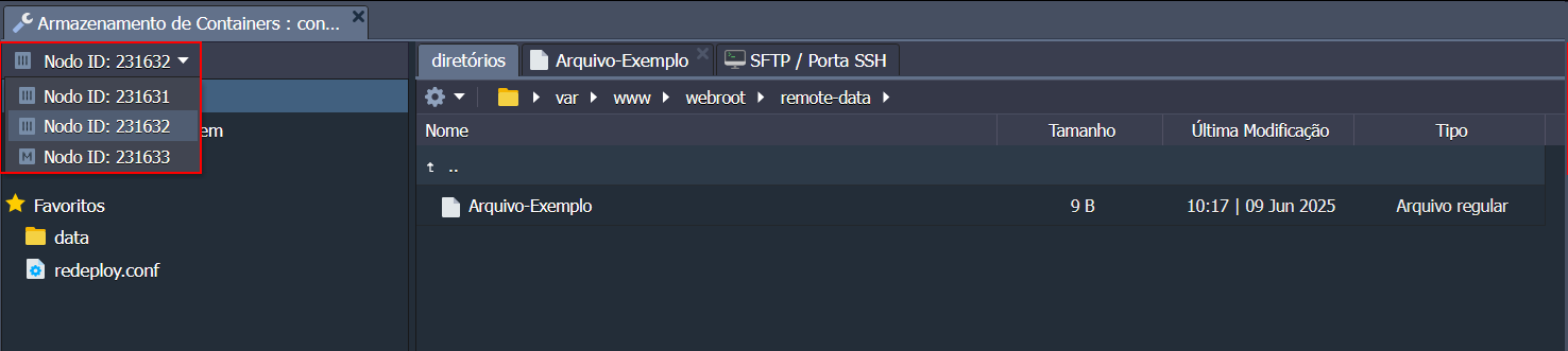 imagem demonstação da presença do arquivos em todos os nós do cluster