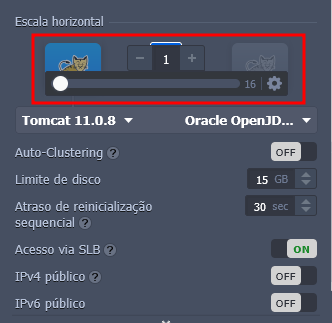Botões do escalonamento