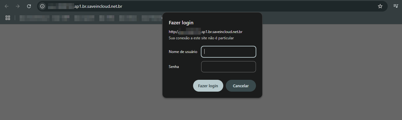 Tela de autenticação